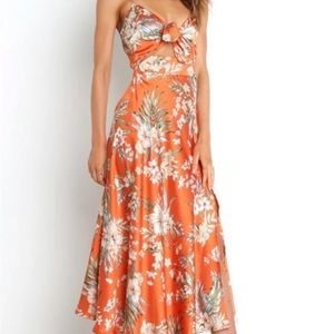Petal & pup orange midi dress - whitmore dress - tropical